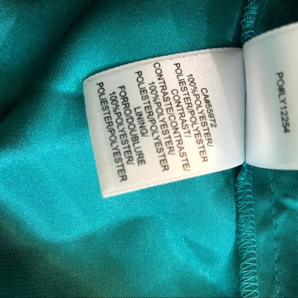 Laundry by Shelli Segal Dress Teal Tiered size 4 Sheer Overlay Beaded 2pc - Picture 13 of 16